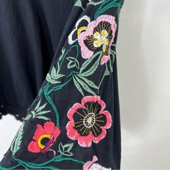 Anthropologie Boho Floral Helene Embroidered V-Neck Peasant Blouse Size XS - Picture 11 of 12